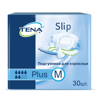 Подгузники для взрослых Tena Slip Plus Medium, объем талии 70-120 см, 30 шт.